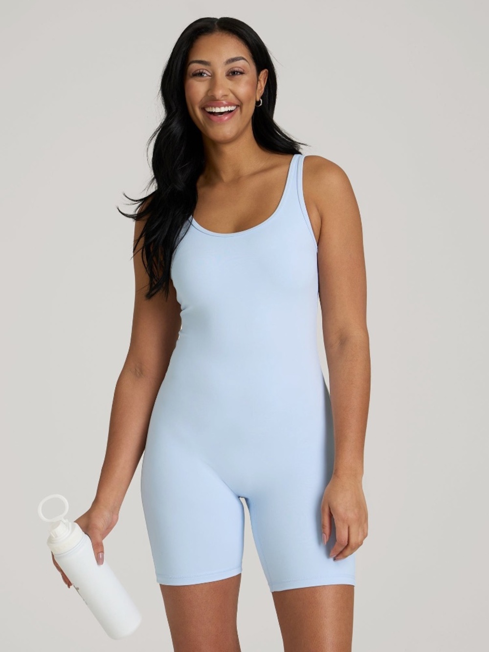 American Tall Balance Scoopneck Romper for Tall Women in Ice Blue Size LL / Extr